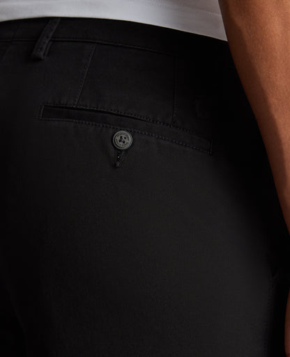 Man wearing a black Straight Leg Cotton-Stretch Ronan Chino