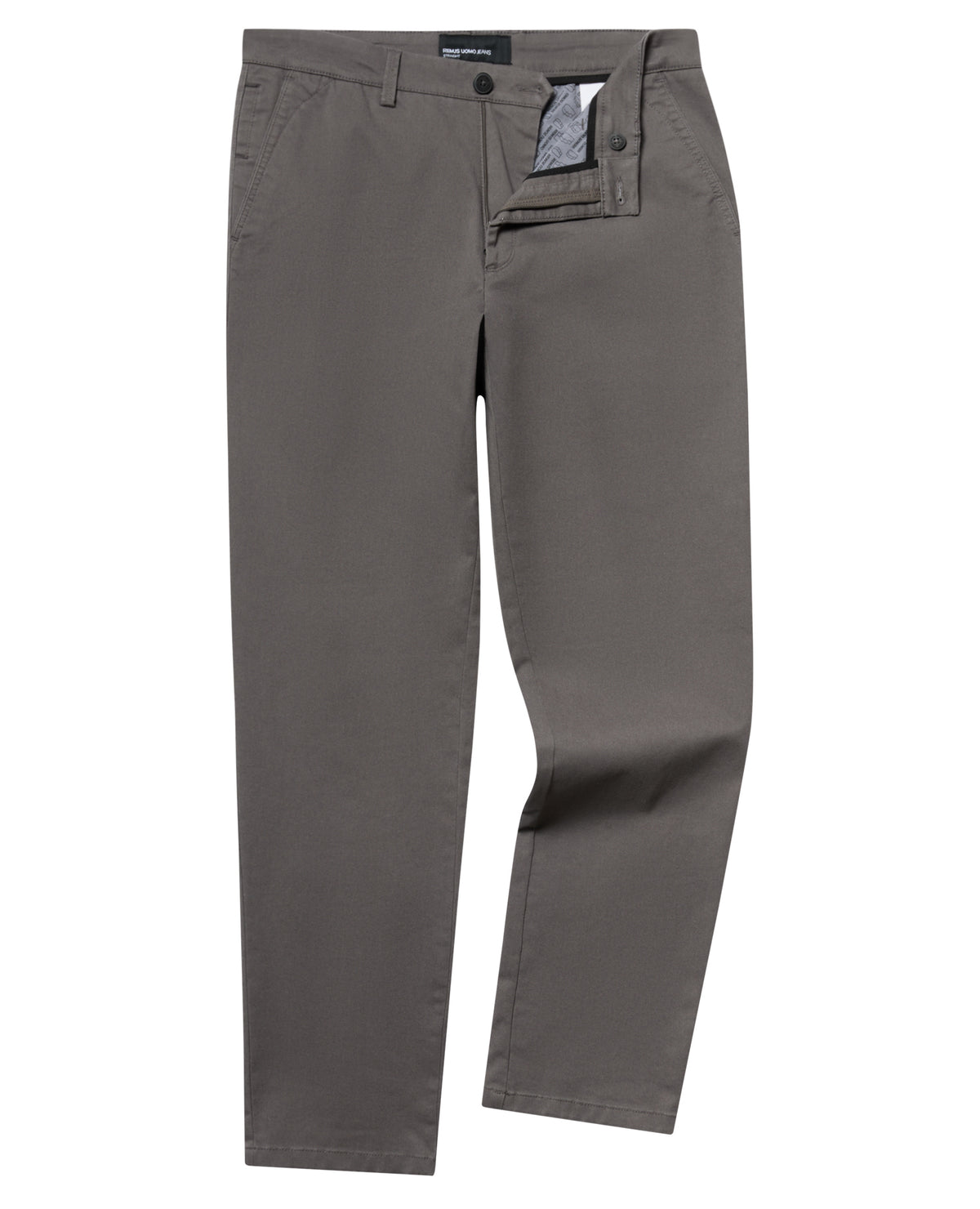 Man wearing a grey Straight Leg Cotton-Stretch Washed Chino