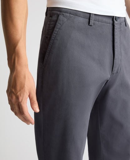 Man wearing a blue Straight Leg Cotton-Stretch Washed Chino