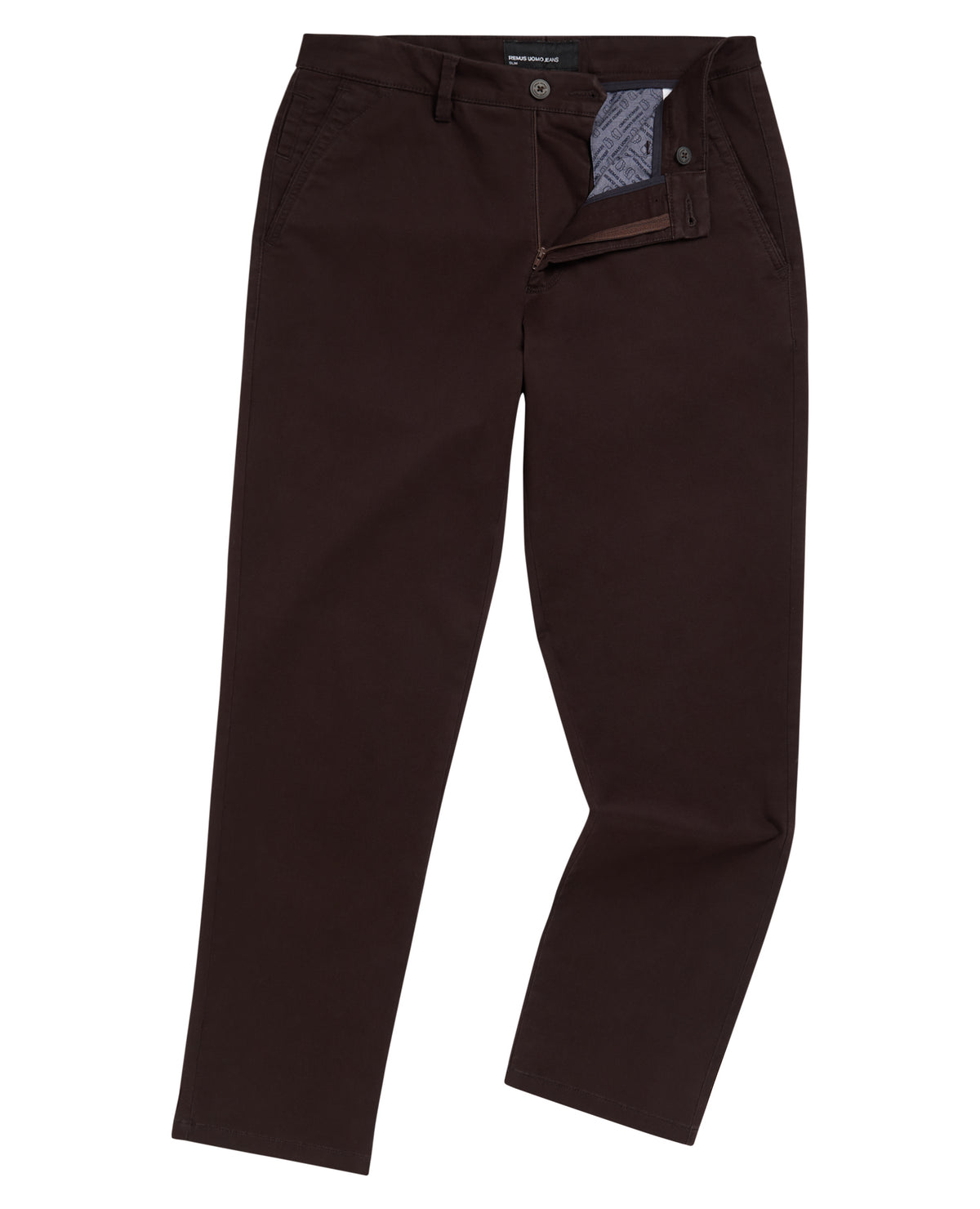 Man wearing a brown Straight Leg Cotton-Stretch Washed Chino