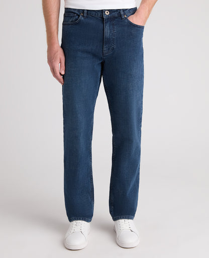 Dark Blue Reign Straight Fit Stretch Jeans