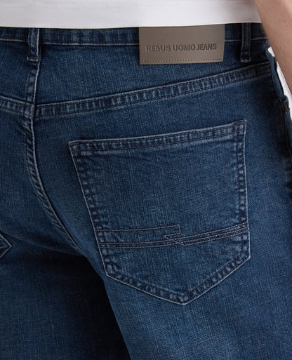 Dark Blue Reign Straight Fit Stretch Jeans