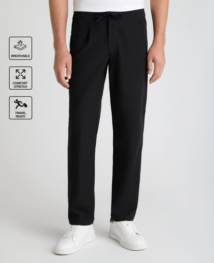 Black Straight Fit Performance Trousers