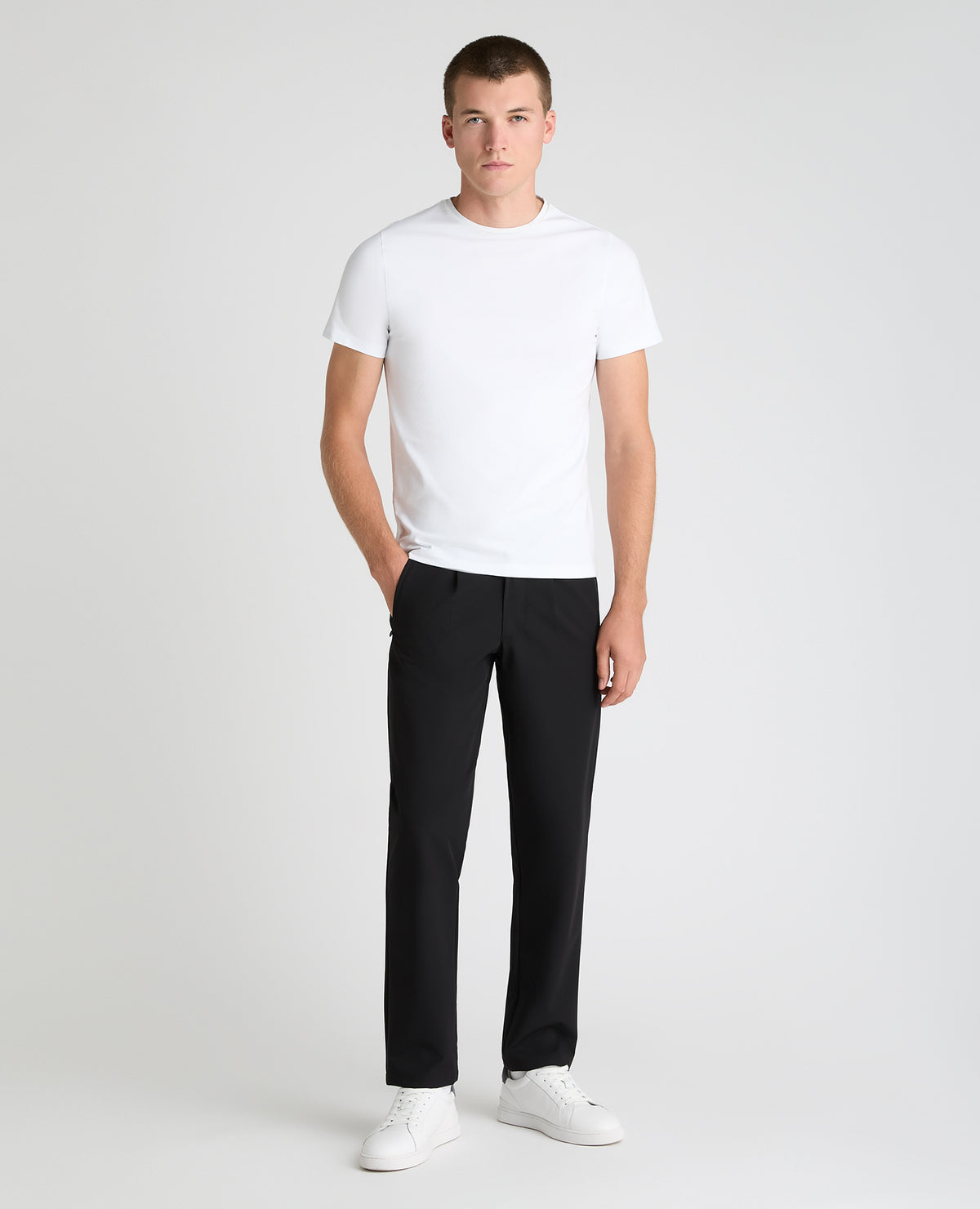 Black Straight Fit Performance Trousers