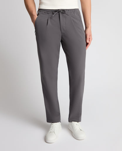 Grey Straight Leg Stretch Trousers