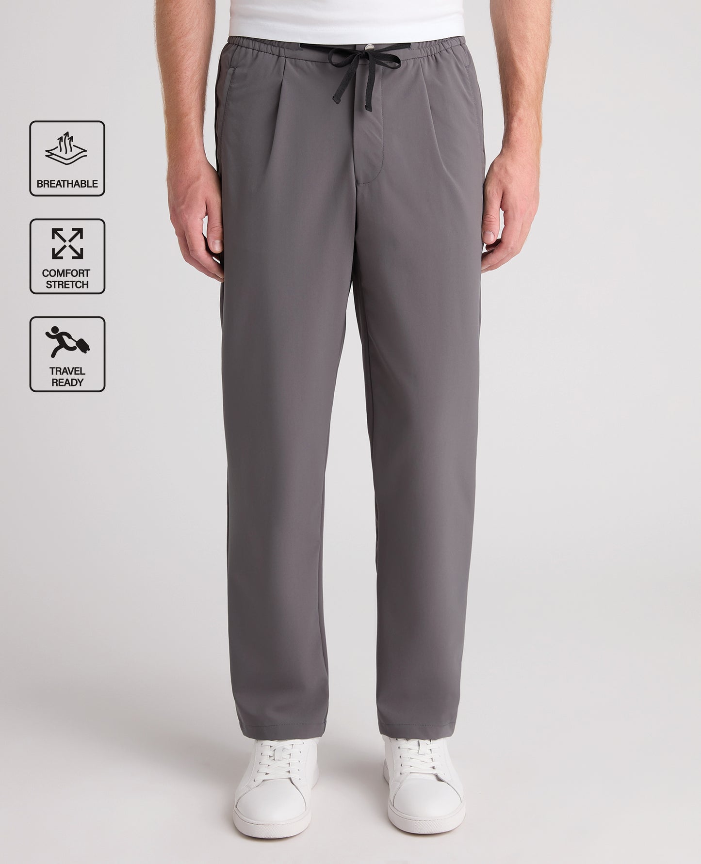 Grey Straight Fit Performance Trousers