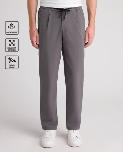 Grey Straight Fit Performance Trousers