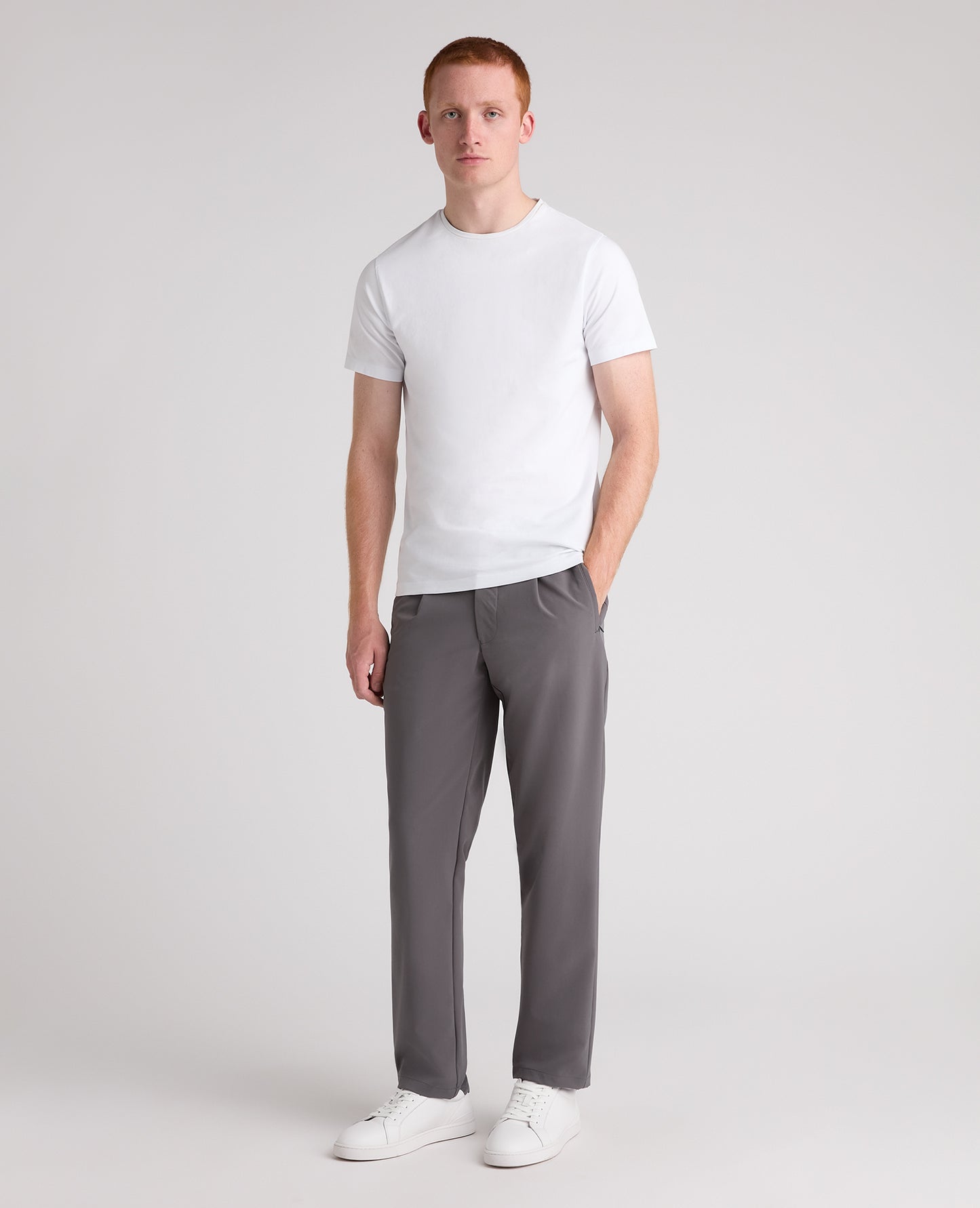 Grey Straight Fit Performance Trousers