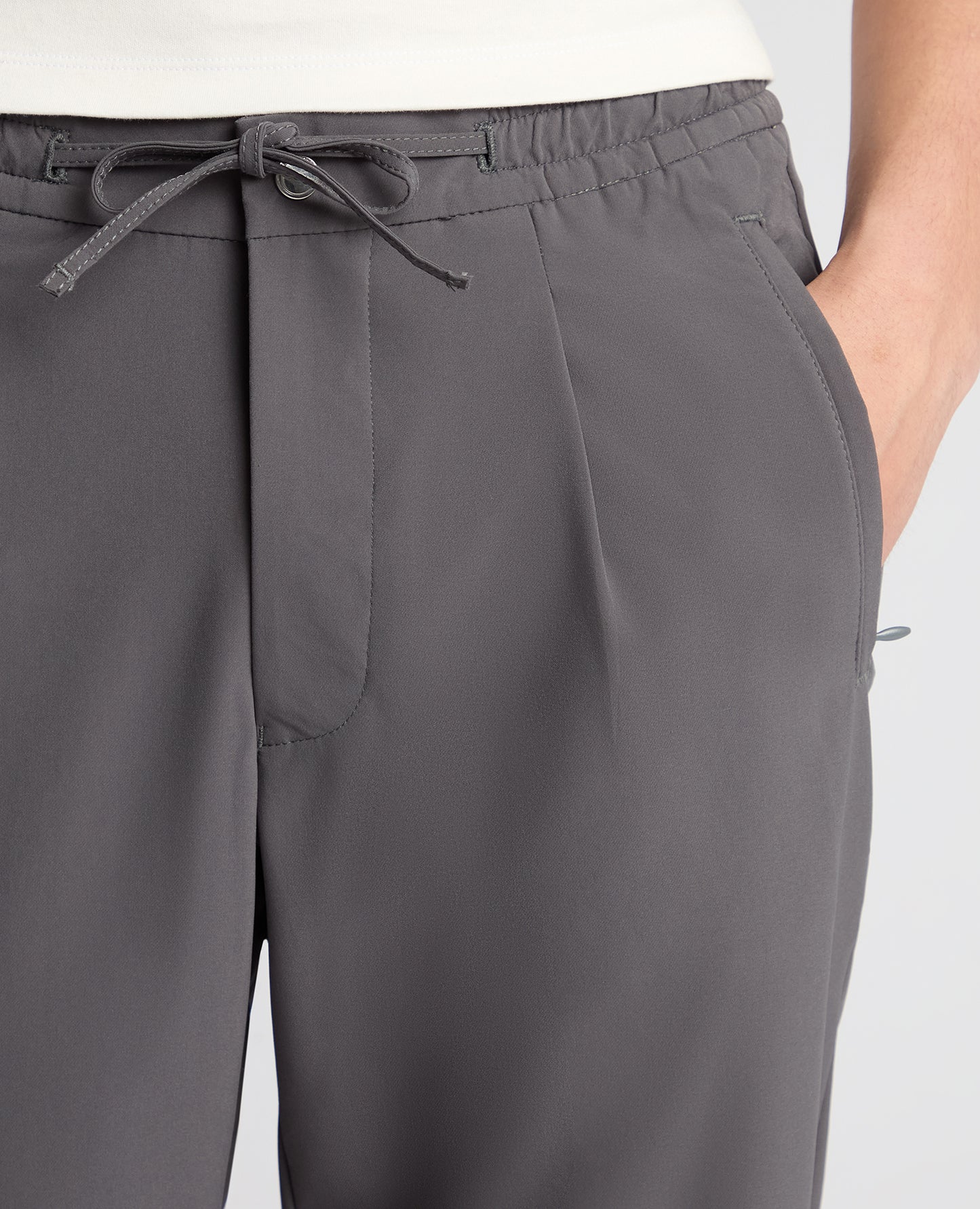 Grey Straight Leg Stretch Trousers