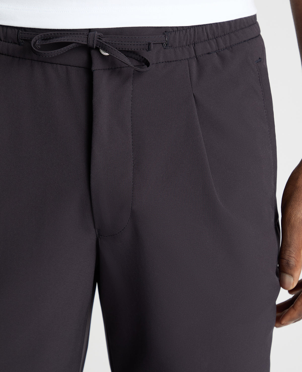 Man wearing a navy chino