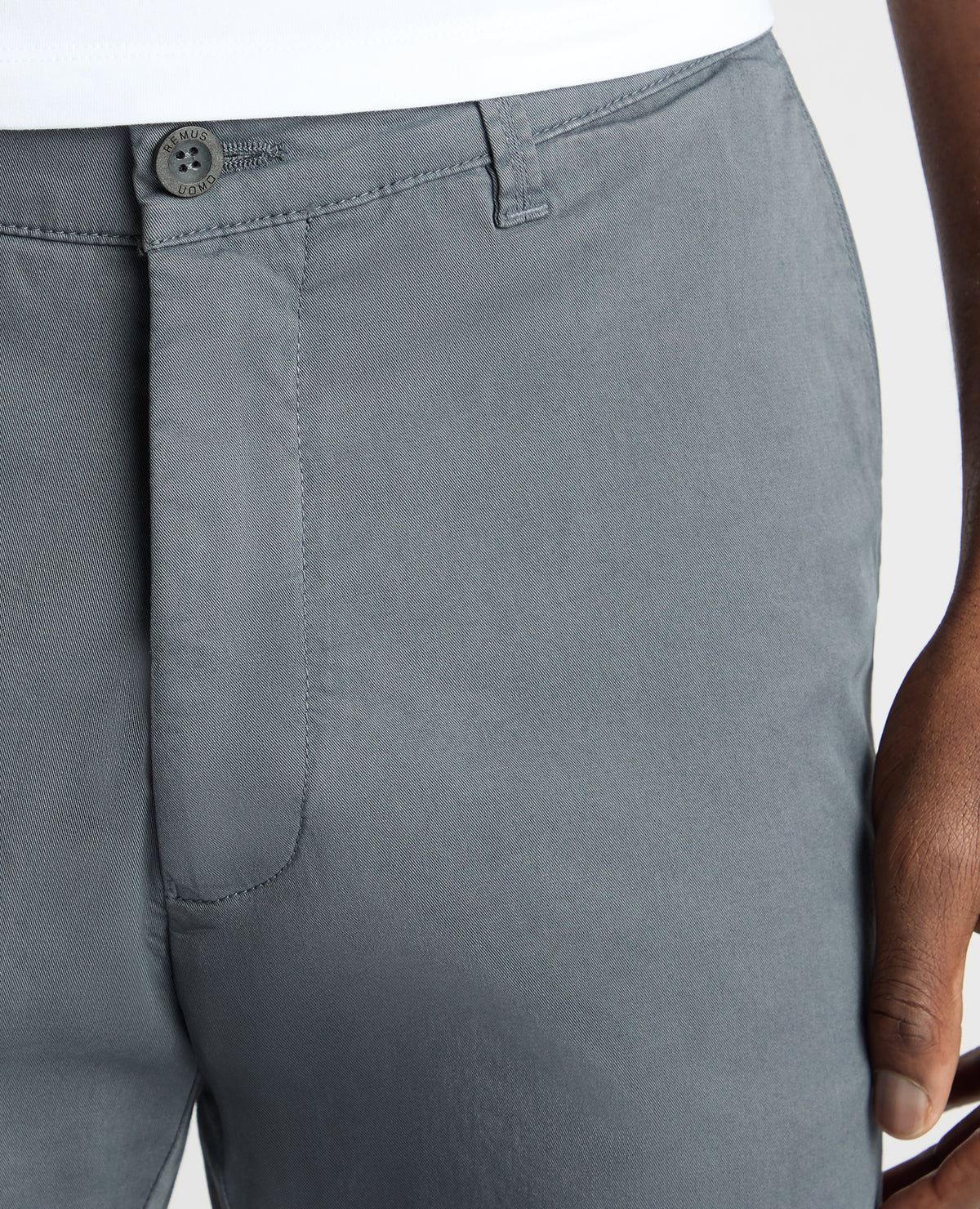 Man wearing a blue chino