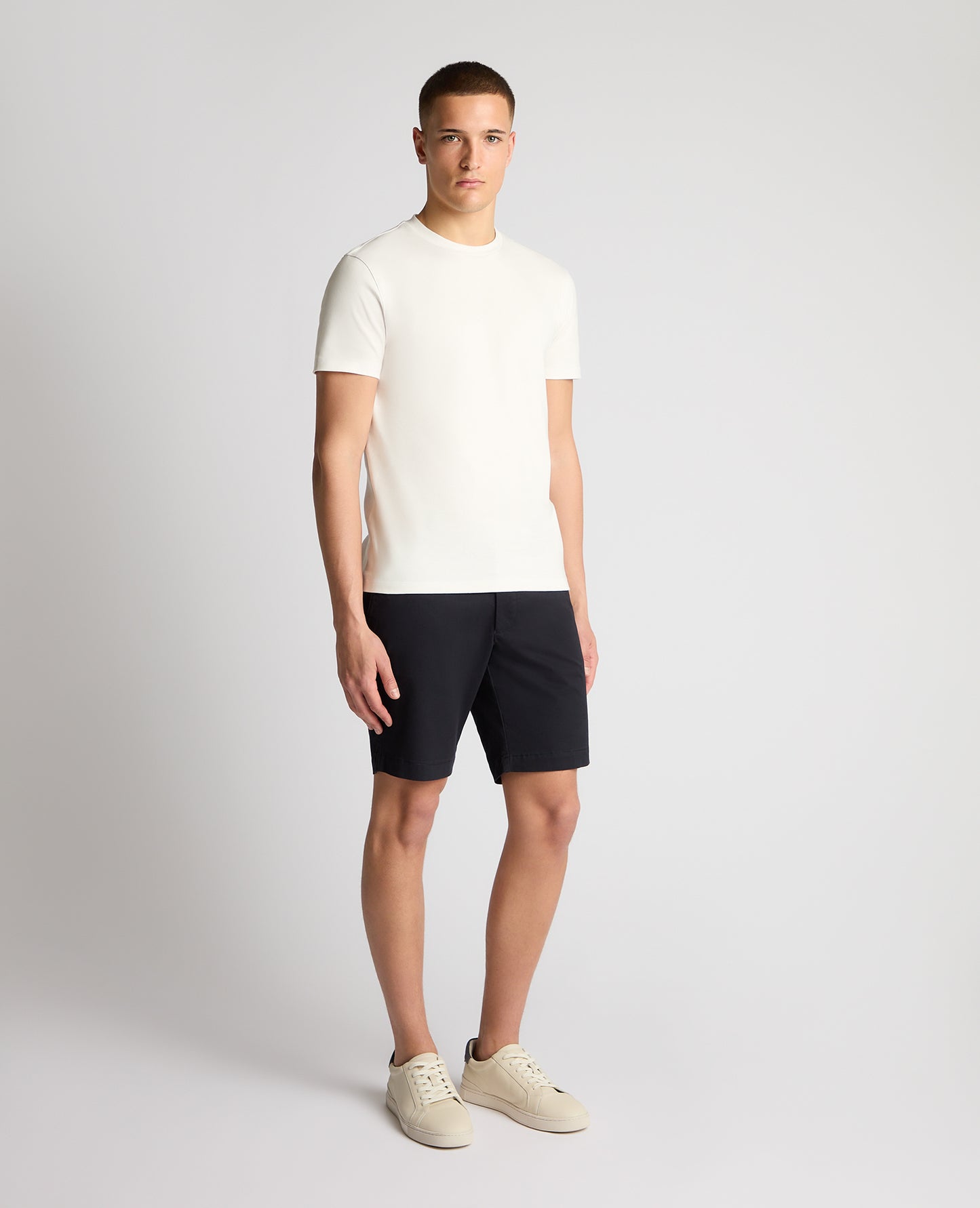 Man wearing a navy chino