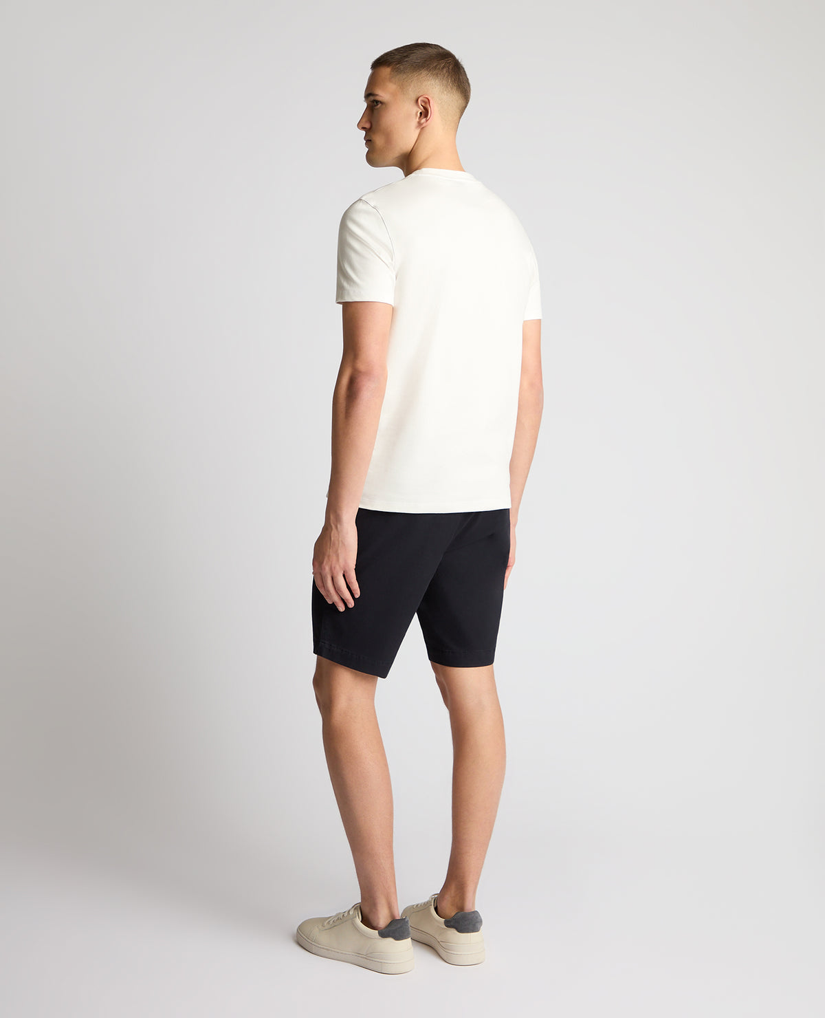 Man wearing a navy chino