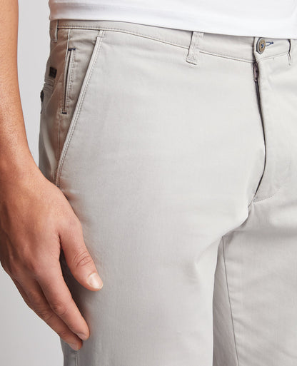 Man wearing a grey Slim Leg Cotton Stretch Chinos
