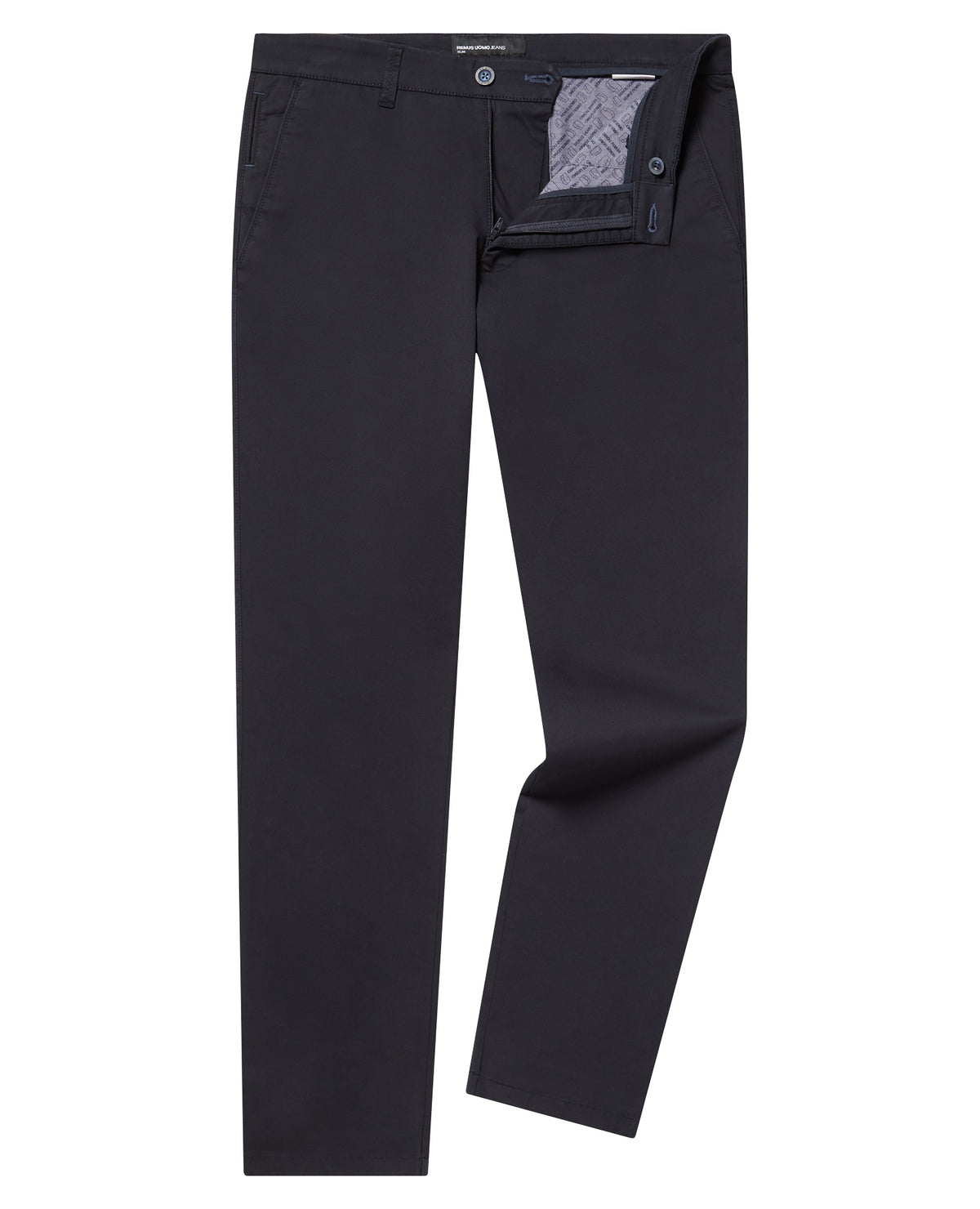 Man wearing a navy chino