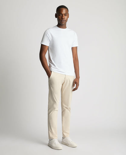 Man wearing a sand Slim Leg Cotton Stretch Chinos