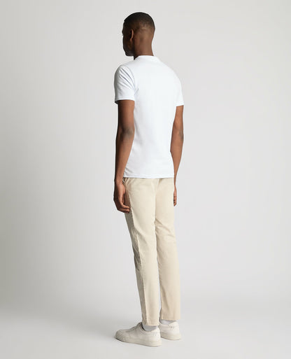 Man wearing a sand Slim Leg Cotton Stretch Chinos
