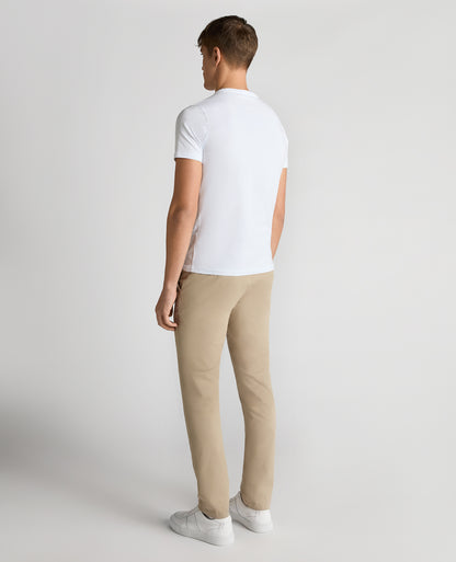 Man wearing a sand Slim Leg Cotton Stretch Chinos