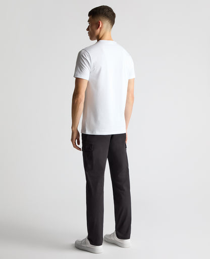 Man wearing a grey Slim Fit Cotton Stretch Cargos