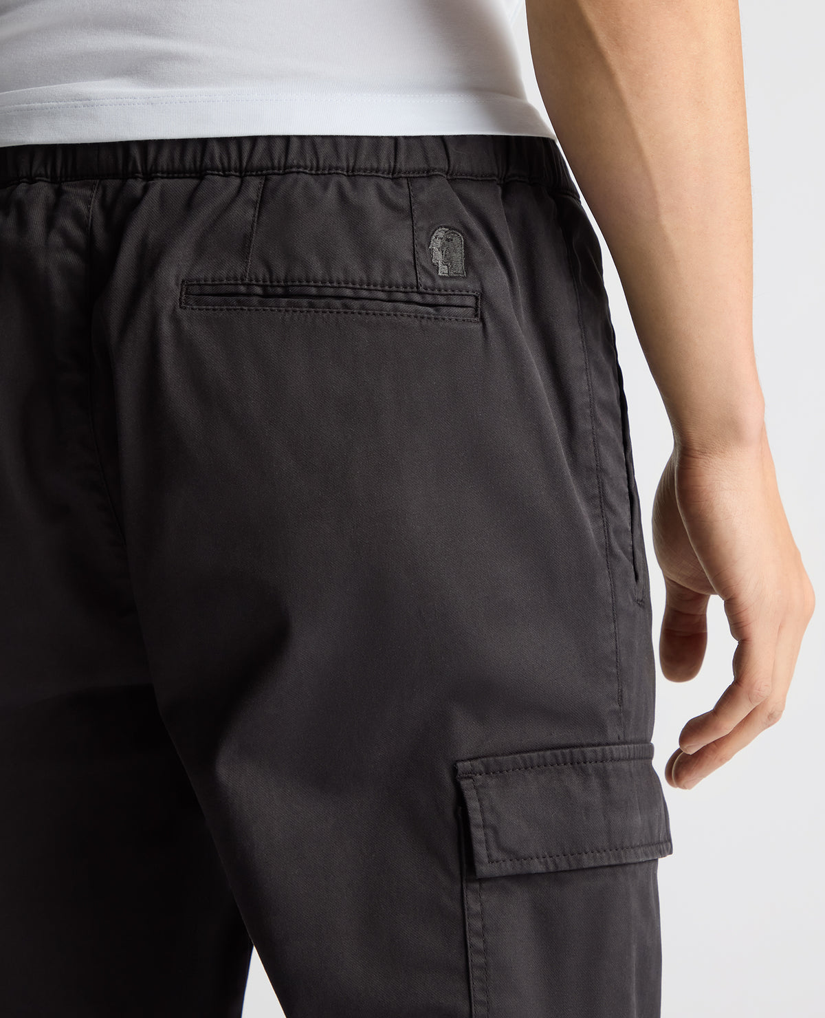 Man wearing a grey Slim Fit Cotton Stretch Cargos