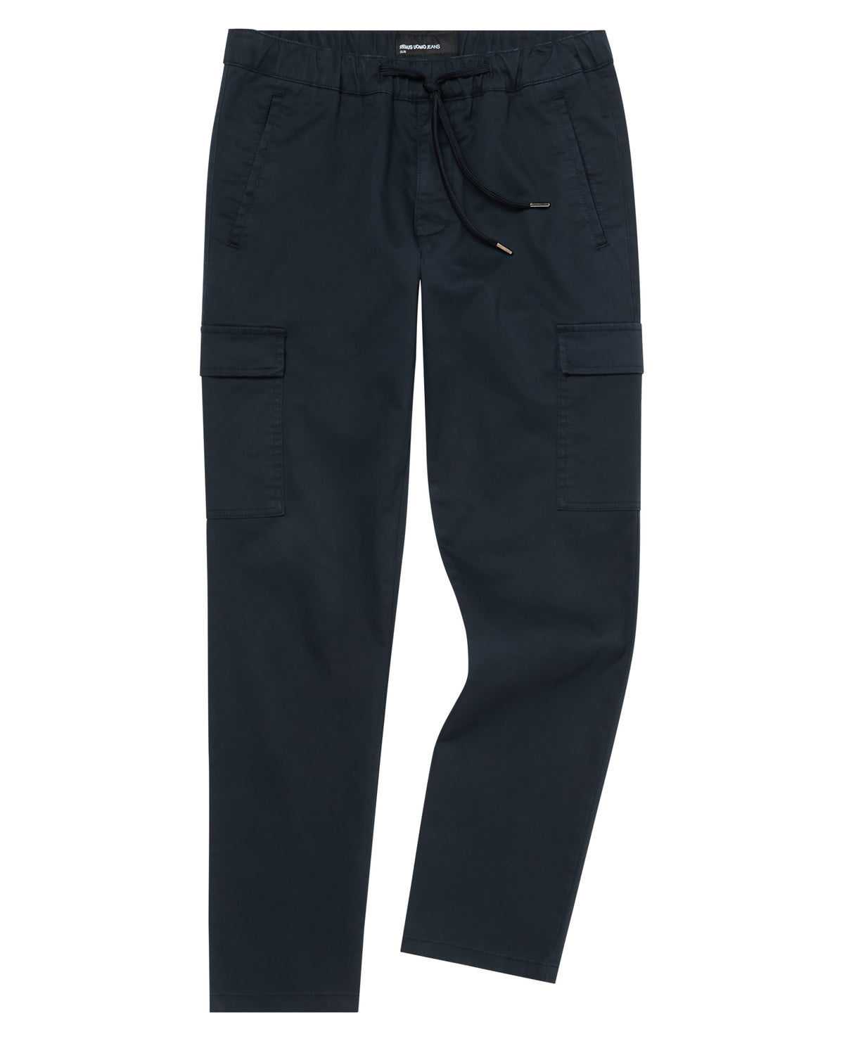 Man wearing a blue Slim Leg Cotton-Stretch Eton Cargos