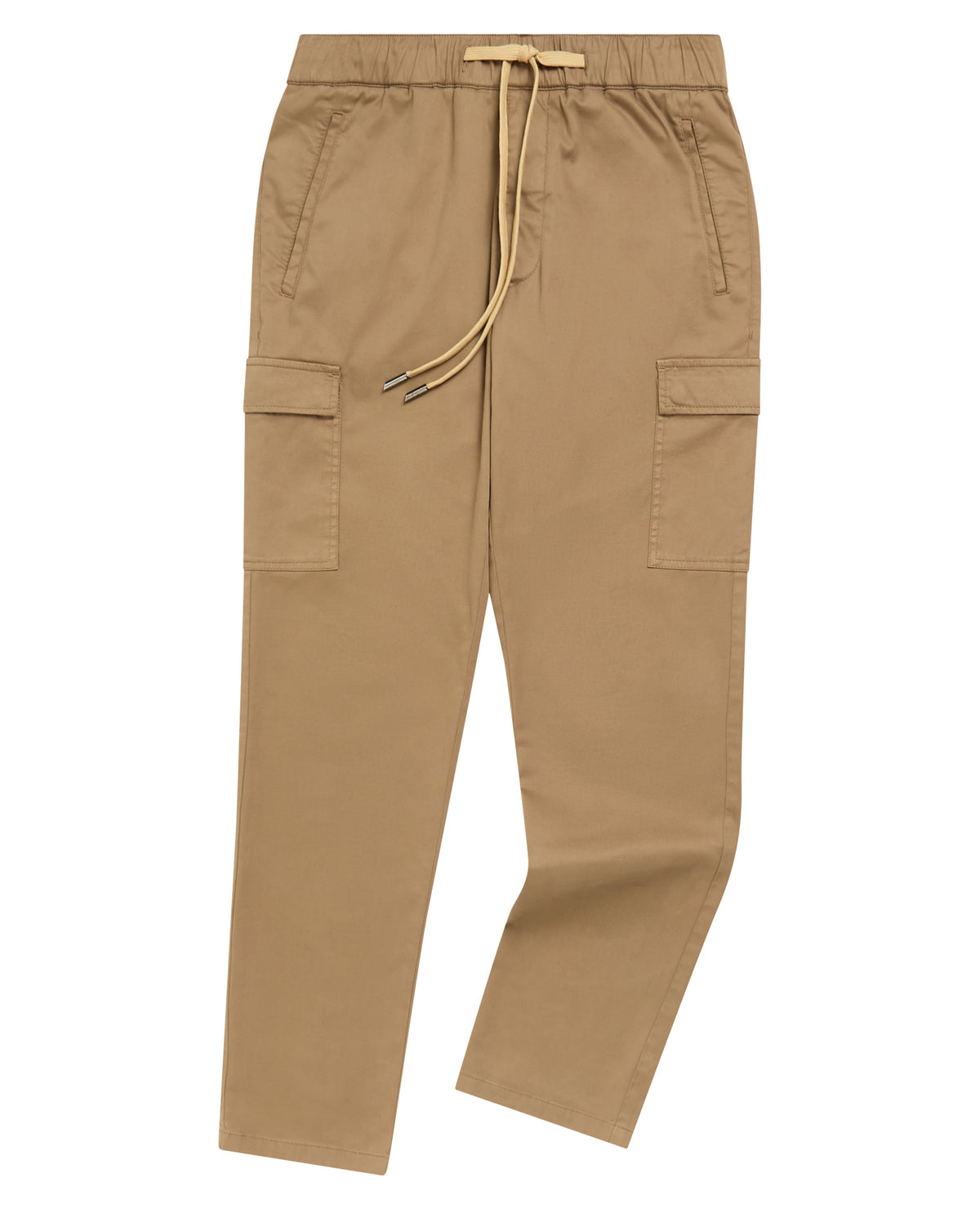 Man wearing a sand Slim Fit Cotton Stretch Cargos