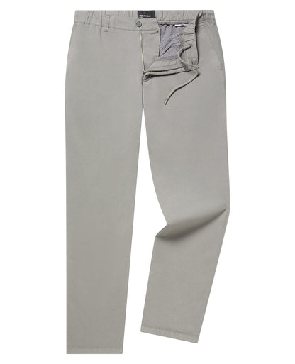 Grey Straight Leg Cotton-Blend Chinos