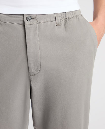 Grey Straight Leg Cotton-Blend Chinos