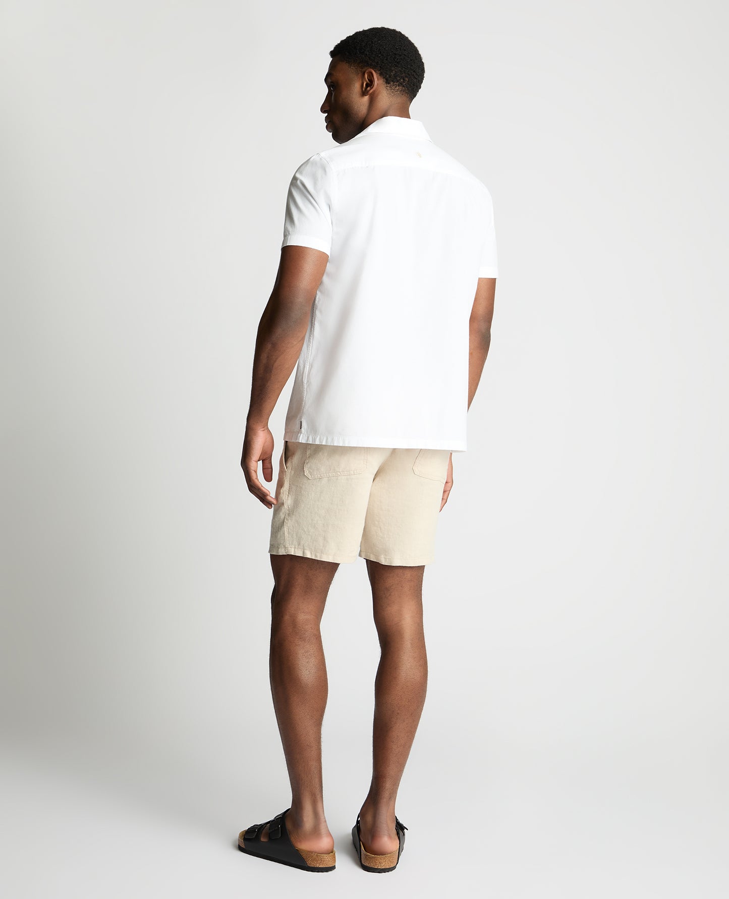 Stone Straight Leg Linen Shorts