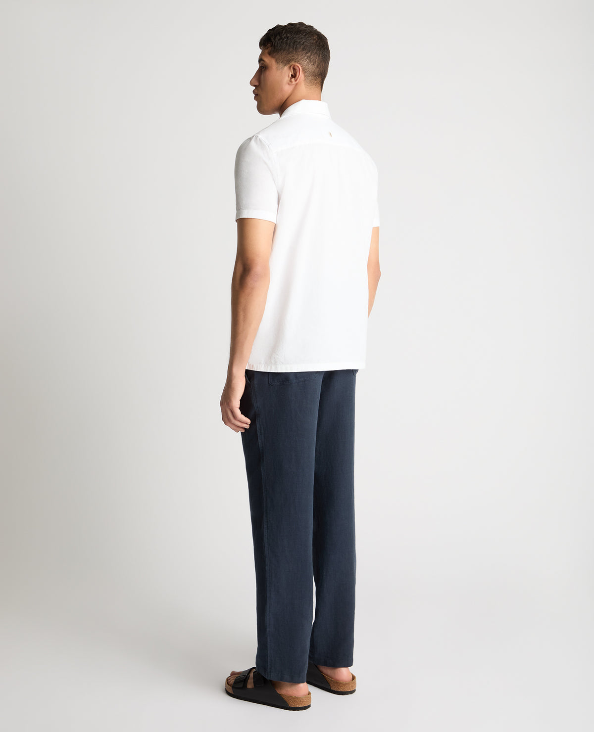 Man wearing a blue chino