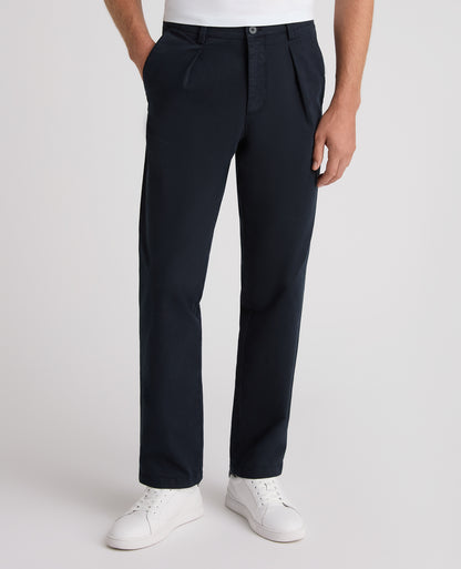 Navy Straight Fit Cotton Stretch Chino