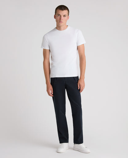 Navy Straight Fit Cotton Stretch Chino