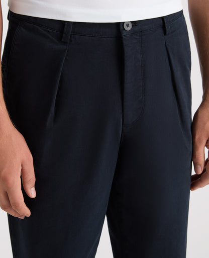 Navy Straight Fit Cotton Stretch Chino