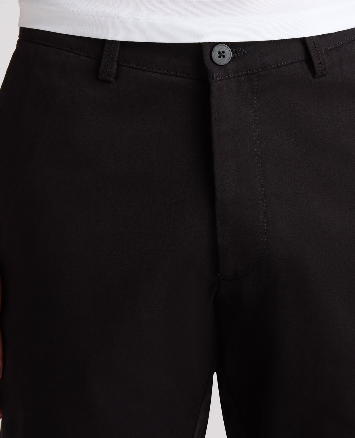 Black Slim Fit Cotton Stretch Chino