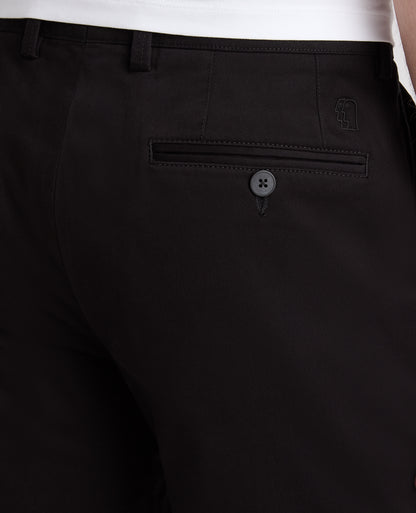 Black Slim Fit Cotton Stretch Chino