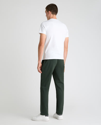 Dark Green Slim Fit Cotton Stretch Chino