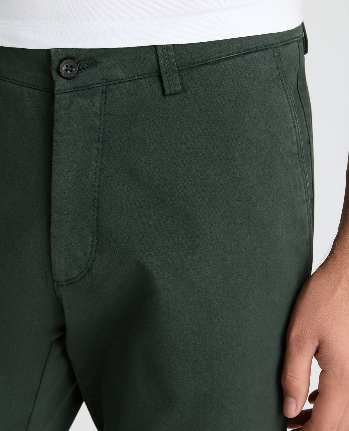 Dark Green Slim Fit Cotton Stretch Chino