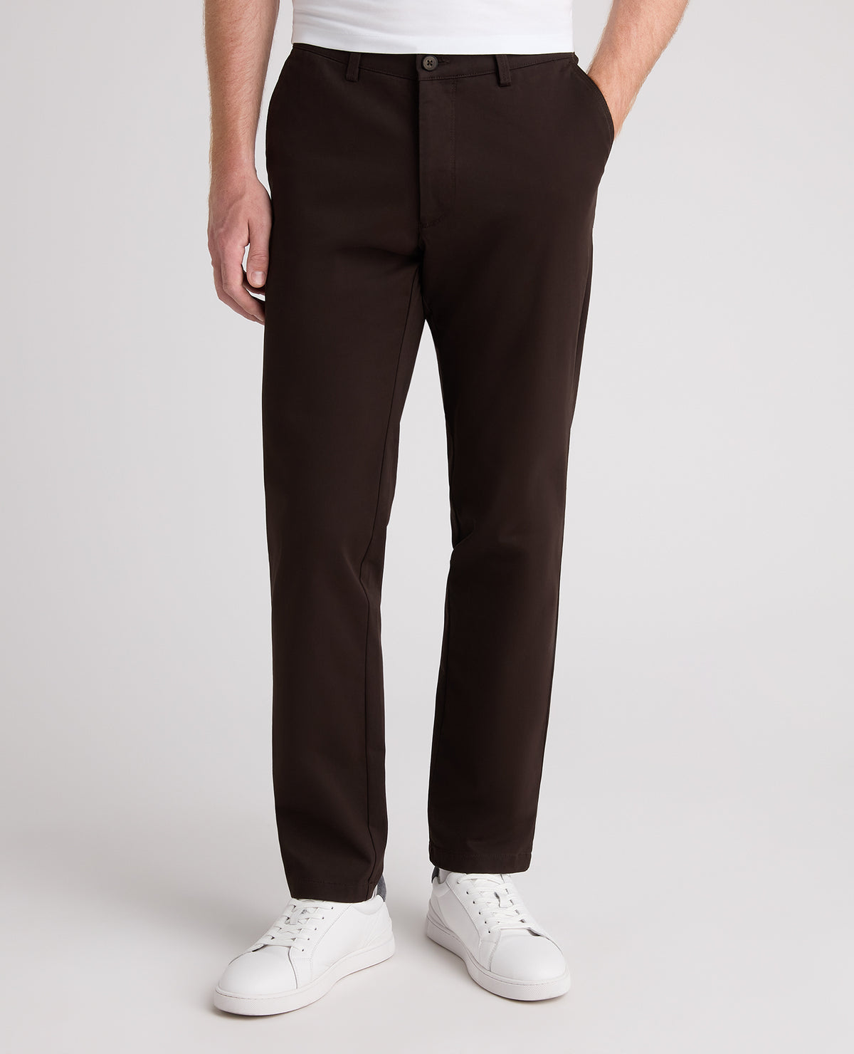 Dark Brown Slim Fit Cotton Stretch Chino