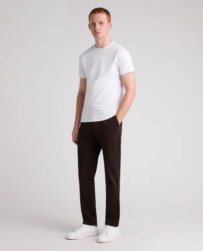 Dark Brown Slim Fit Cotton Stretch Chino