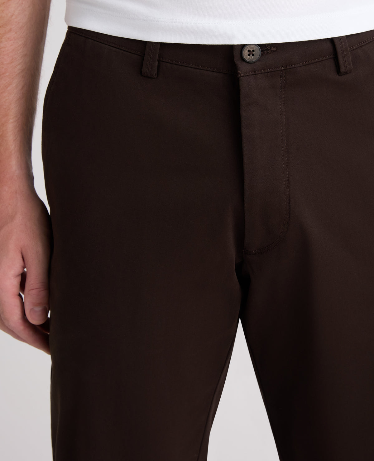 Dark Brown Slim Fit Cotton Stretch Chino