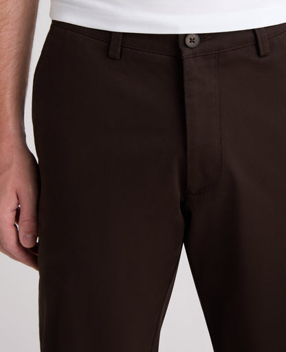 Dark Brown Slim Fit Cotton Stretch Chino