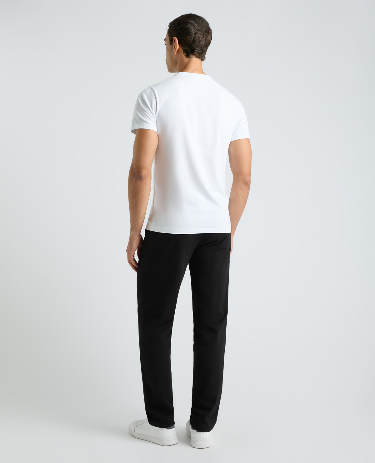 Black Straight Fit Cotton Stretch Chino