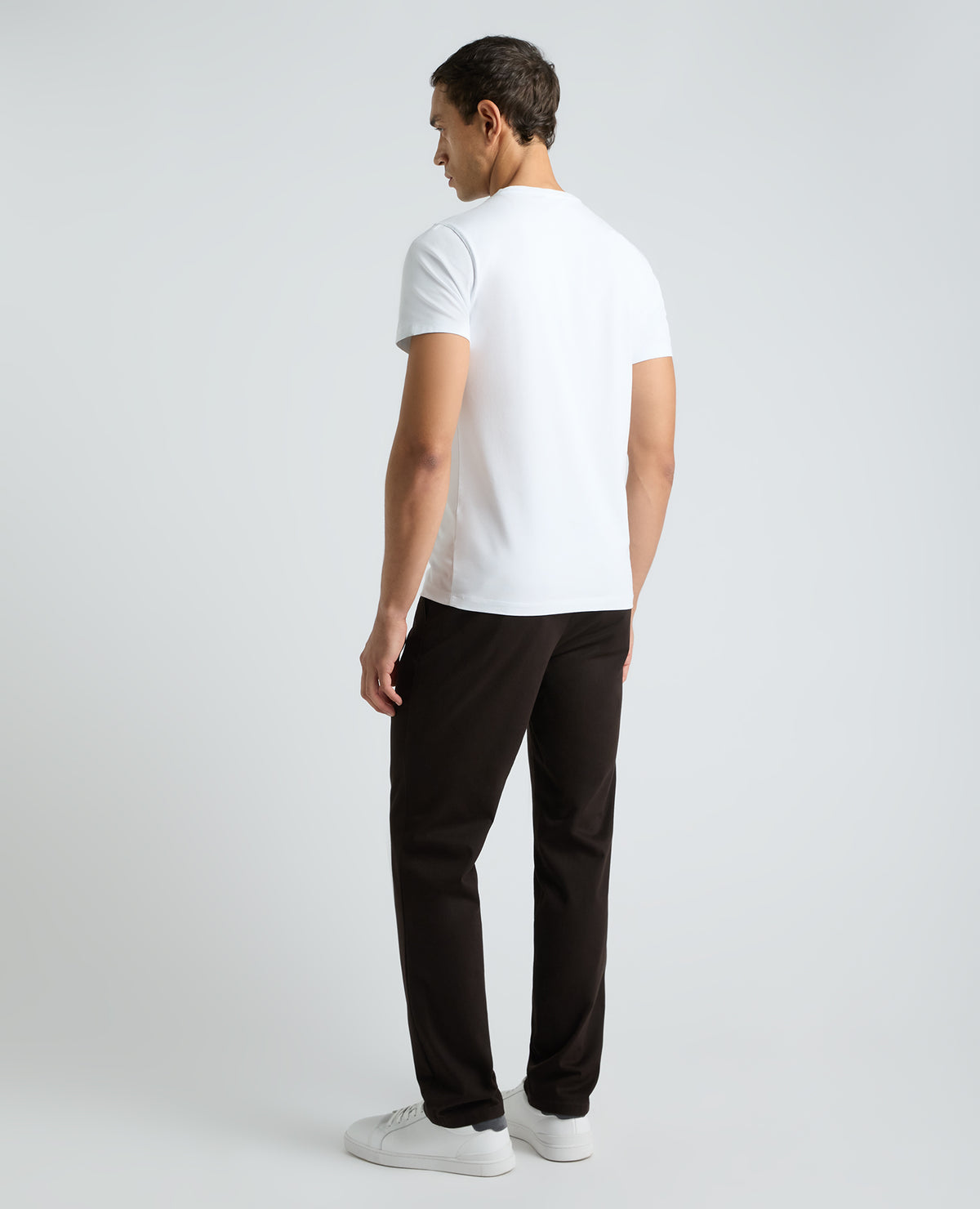 Dark Brown Straight Fit Cotton Stretch Chino