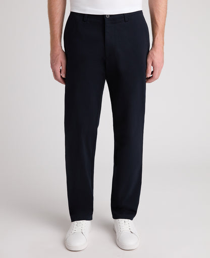 Navy Straight Fit Cotton Stretch Chino