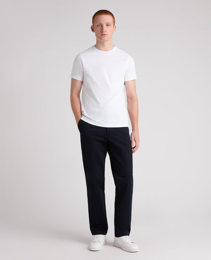 Navy Straight Fit Cotton Stretch Chino