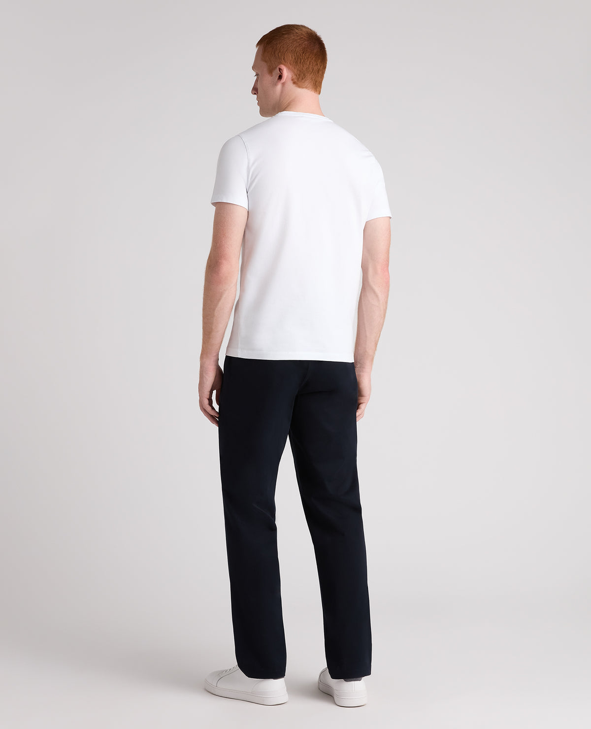 Navy Straight Fit Cotton Stretch Chino