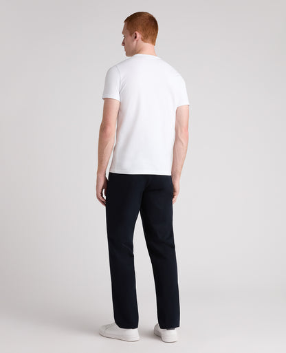 Navy Straight Fit Cotton Stretch Chino
