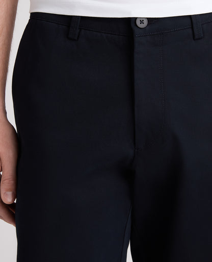 Navy Straight Fit Cotton Stretch Chino