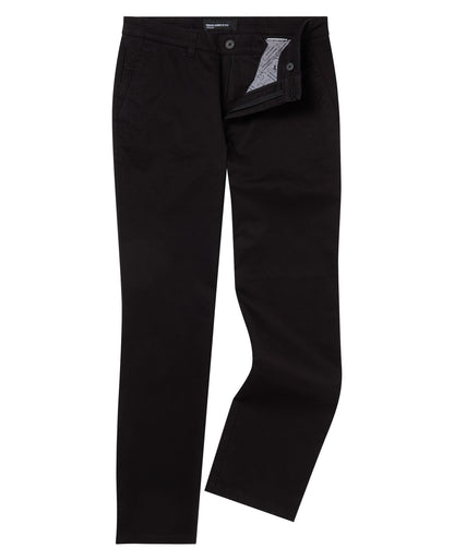 Man wearing a black Straight Leg Cotton Stretch Chino