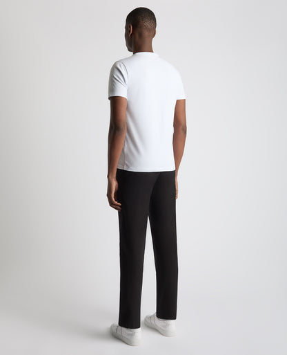 Man wearing a black Straight Leg Cotton Stretch Chino